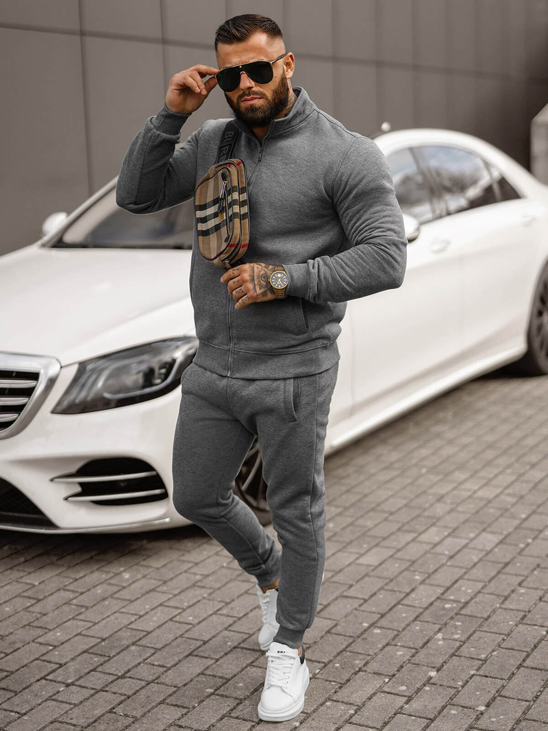 Chándal de hombre grafito OZONEE JS/68C10385/5Z