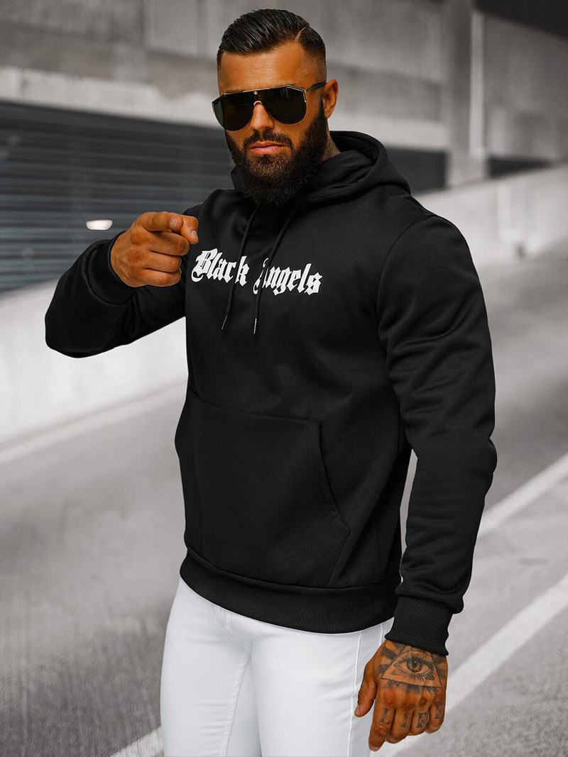 Sudadera de hombre negra OZONEE JS/27B6509/3