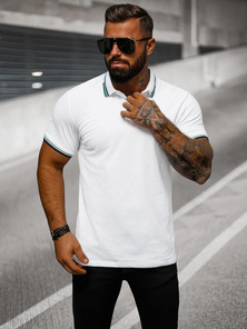 Polo de hombre blanca OZONEE O/DA736
