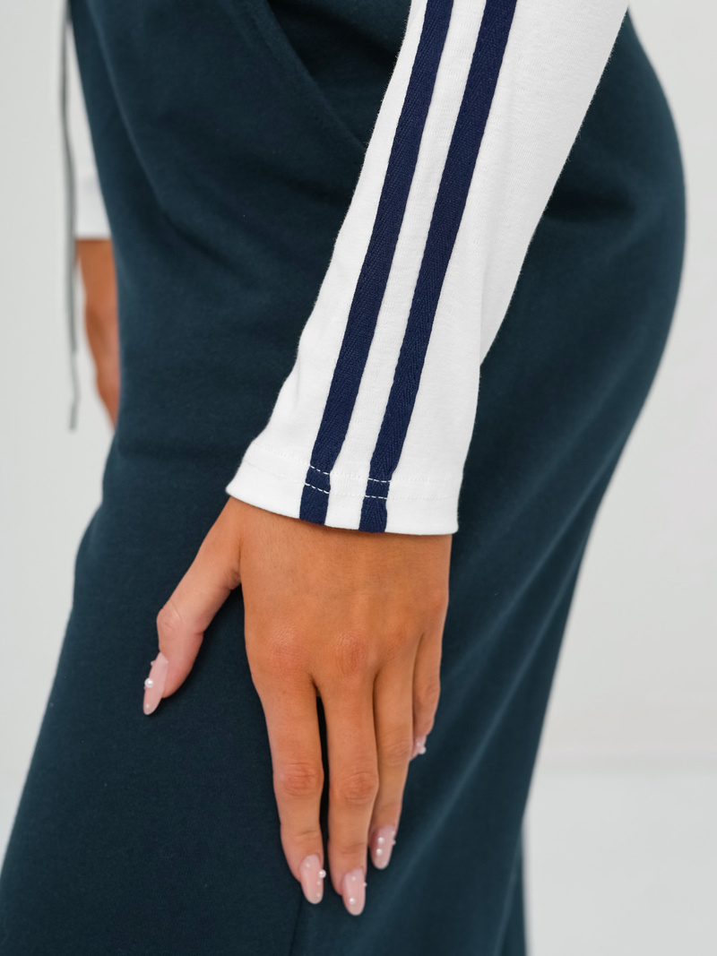 Conjunto de chándal de dos piezas blanco-azul marino OZONEE JS/M60815AB