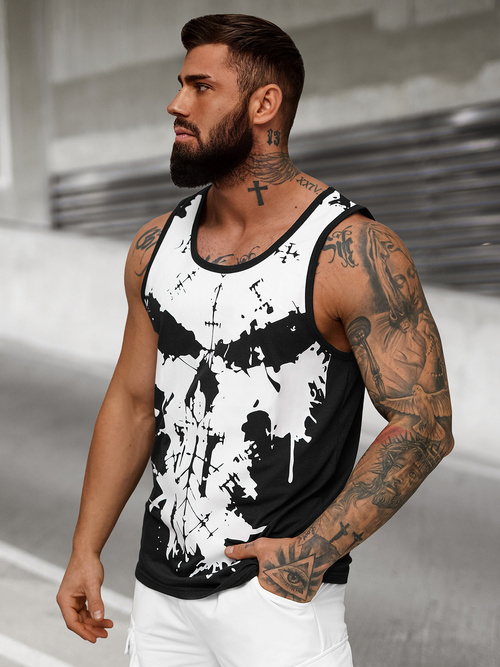 Camiseta sin mangas de hombre negra OZONEE JS/8B1708/3Z