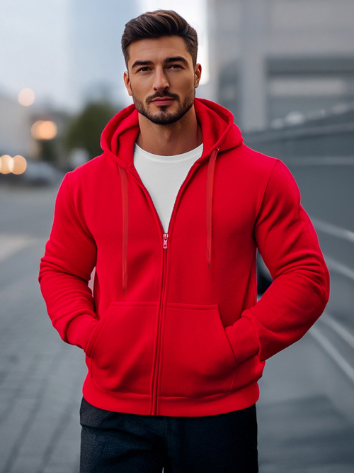 Sudadera de hombre roja OZONEE JS/2008Z