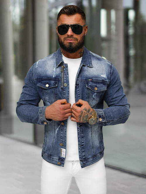 Chaqueta vaquera de hombre azul oscuro OZONEE NB/MJ522BS