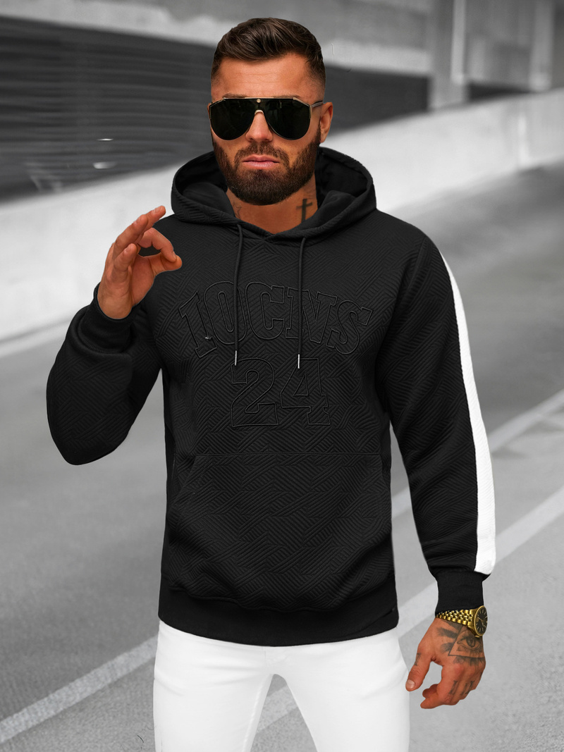 Sudadera de hombre negra OZONEE JS/3B579