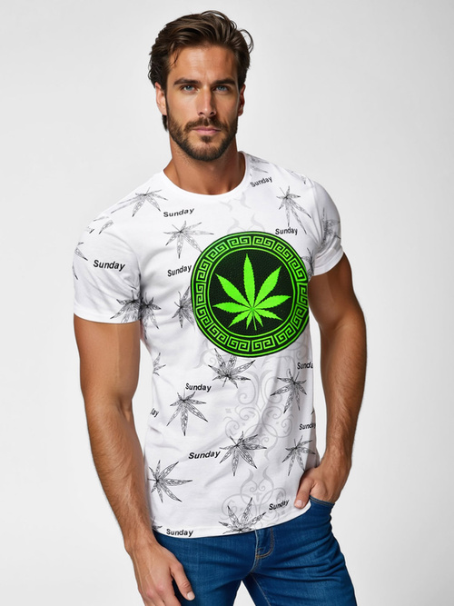 Camiseta de hombre blanco OZONEE O/T139/1Z
