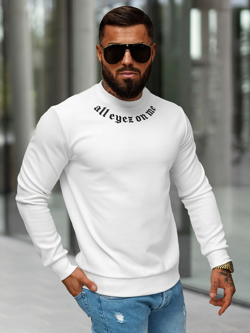 Sudadera de hombre blanca OZONEE O/P2027Z