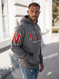 Sudadera de hombre grafito OZONEE JS/8B1739/5