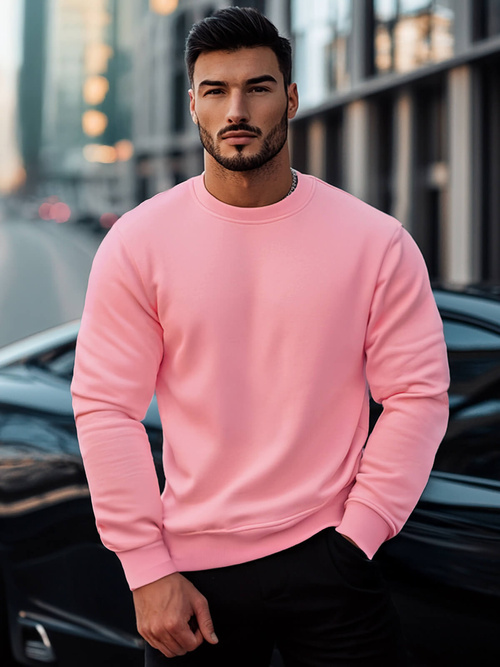 Sudadera de hombre rosa claro OZONEE JS/2001-10Z