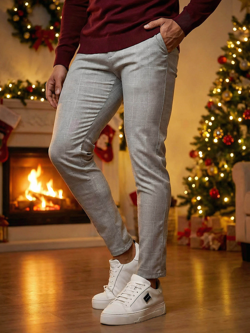 Pantalón chino de hombre gris OZONEE DJ/5505Z