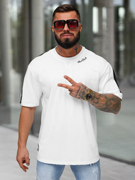 Camiseta de hombre blanco OZONEE O/QQ1195