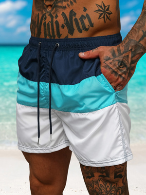 Bañador de hombre azul marino/blancos OZONEE JS/17K567/7