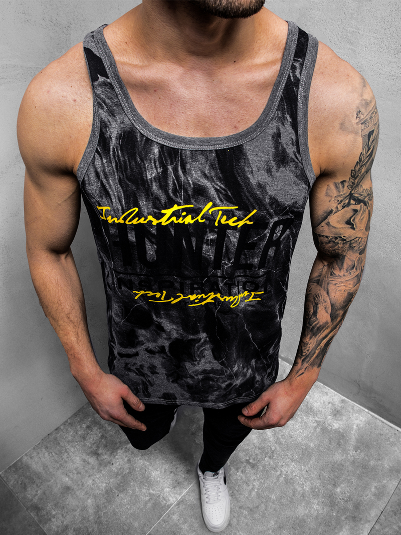 Camiseta sin mangas de hombre grafita OZONEE JS/SS11033Z