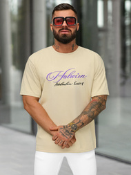Camiseta de hombre beige OZONEE O/YN2/632