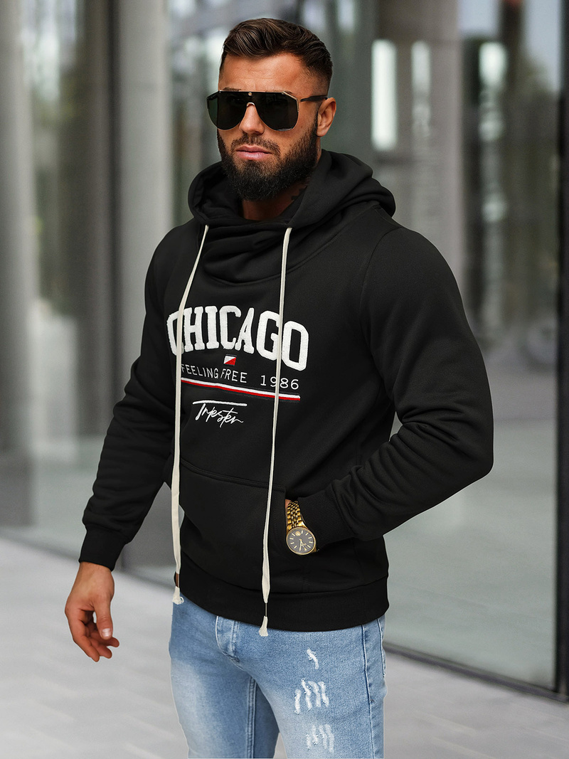 Sudadera de hombre negra OZONEE O/TT30508