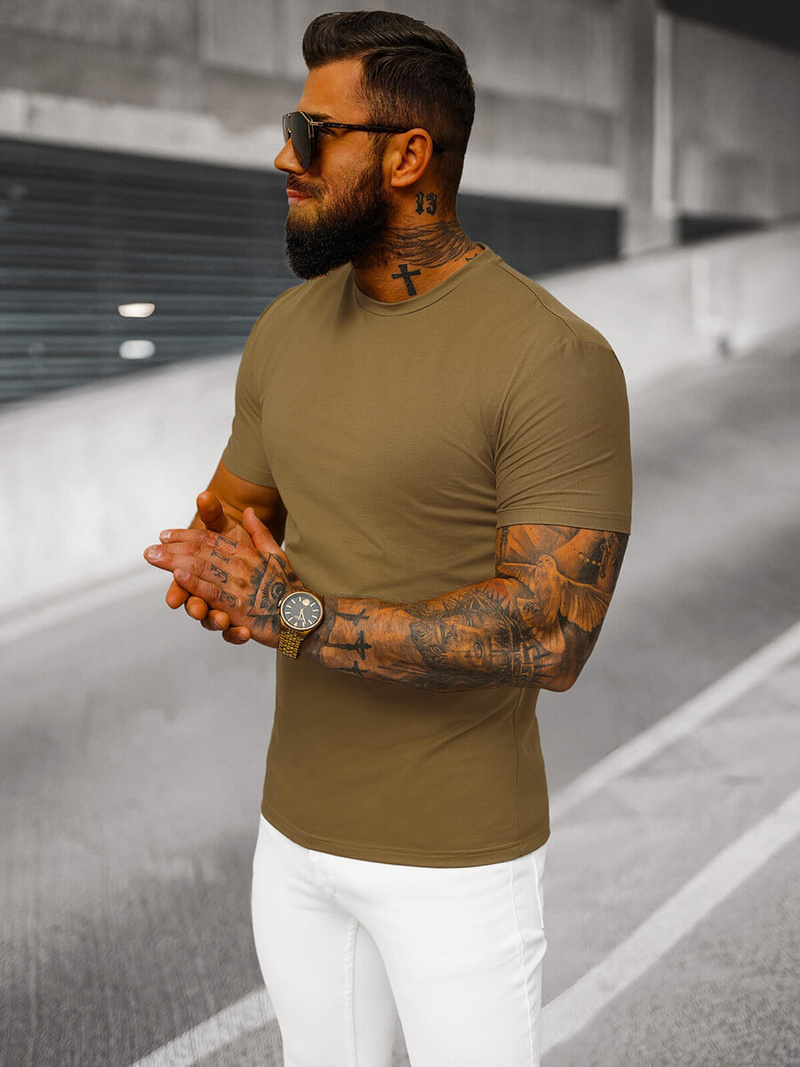 Camiseta de hombre marrón OZONEE NB/MT3001