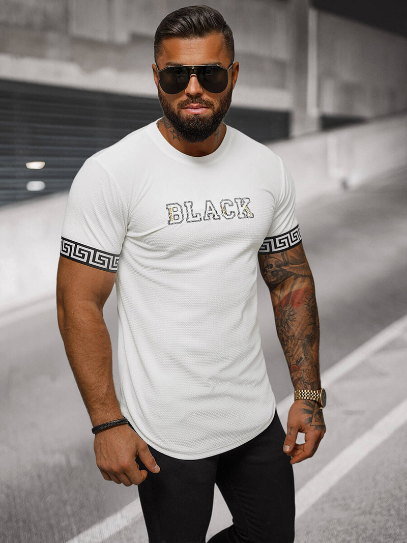 Camiseta de hombre blanco OZONEE O/T7571