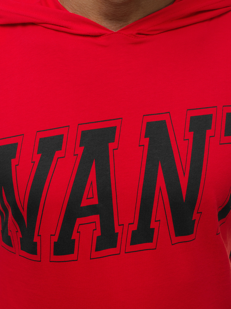 Camiseta sin mangas de hombre roja OZONEE B/60042Z