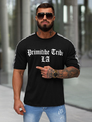 Camiseta de hombre negra OZONEE JS/8B1380/3