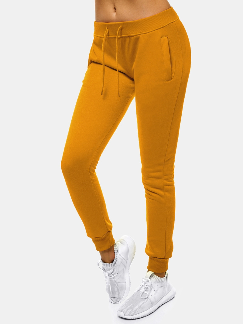 Pantalón de chándal para mujer camel OZONEE JS/CK01
