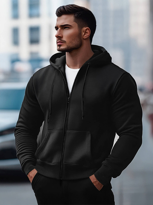 Sudadera de hombre negra OZONEE JS/2008Z