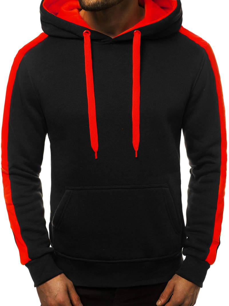 Sudadera de hombre negra-roja OZONEE JS/2012