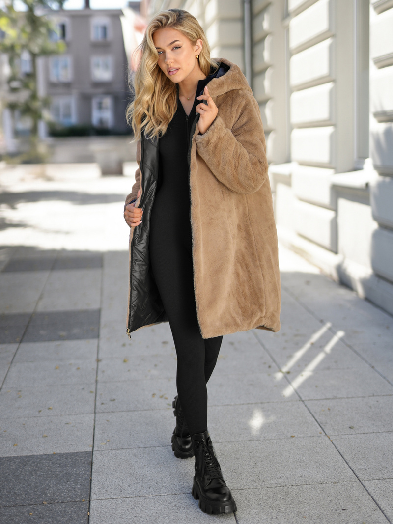 Chaqueta larga de invierno para mujer negra OZONEE JS/5M3352/392