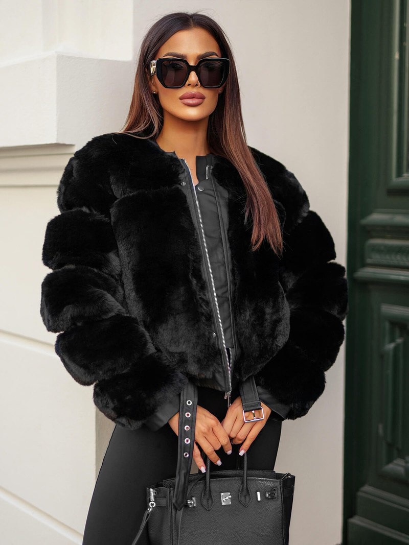 Chaqueta de mujer negra OZONEE JS/11Z8080Z