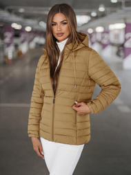 Chaqueta de mujer beige oscuro OZONEE JS/16M9103/84Z