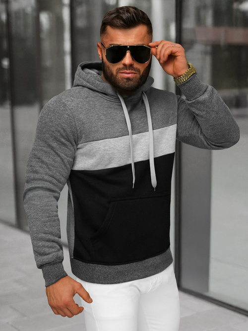 Sudadera de hombre grafito OZONEE JS/8B1320/5