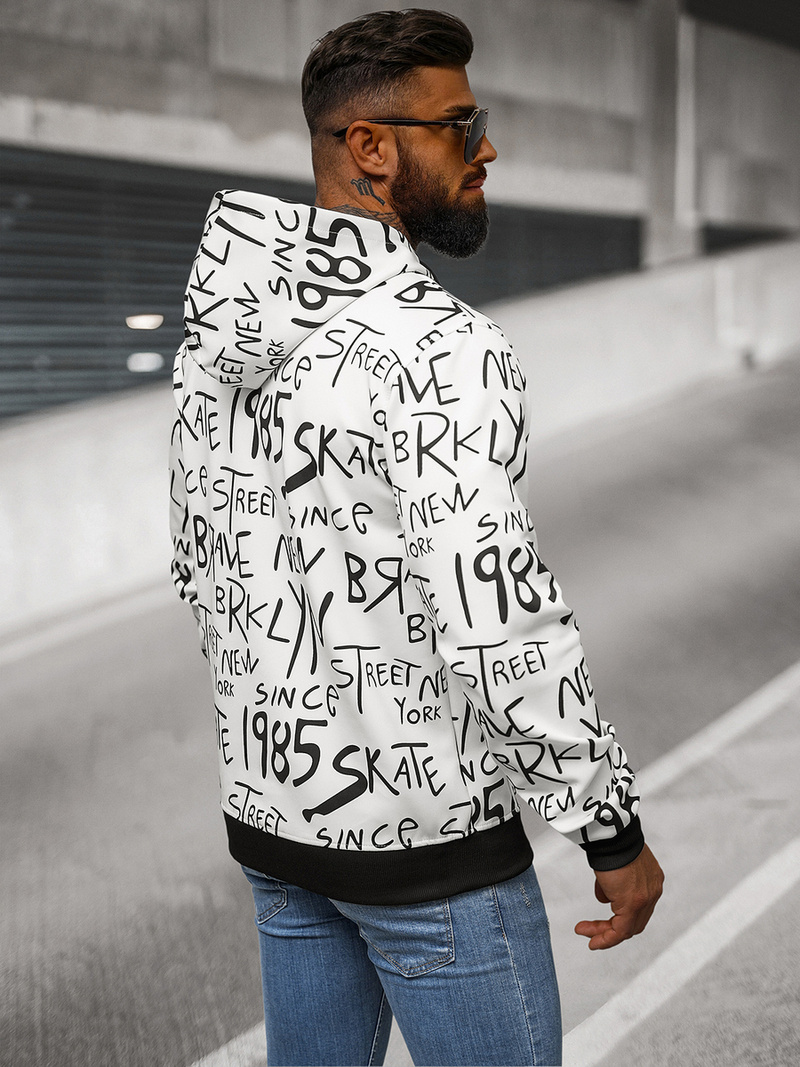 Sudadera de hombre blanca OZONEE JS/8B1175/1