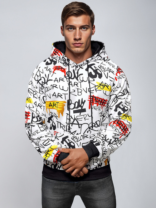 Sudadera de hombre blanca OZONEE JS/8B1251/1