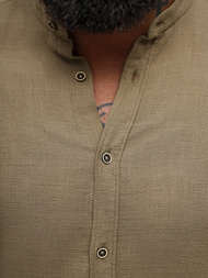 Camisa de hombre beige oscuro OZONEE O/V112