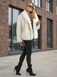 Chaqueta de mujer blanca OZONEE JS/11Z8261