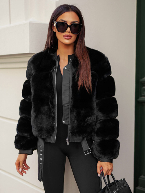 Chaqueta de mujer negra OZONEE JS/11Z8080Z