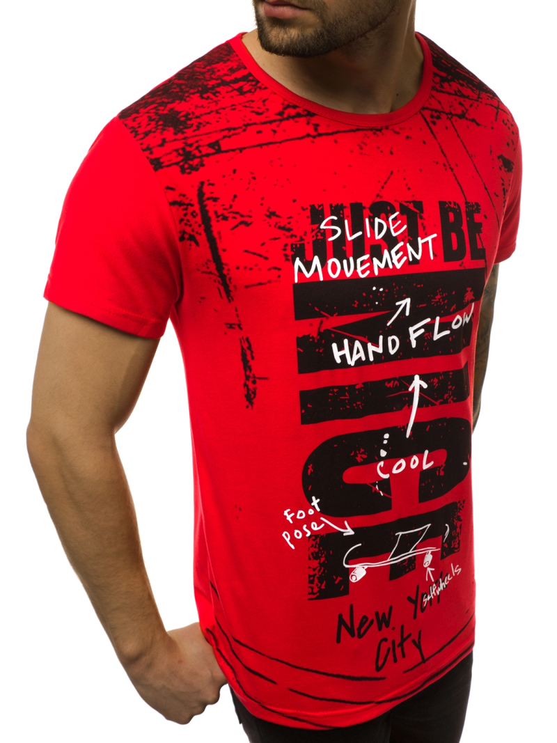 Camiseta de hombre roja OZONEE JS/KS1983