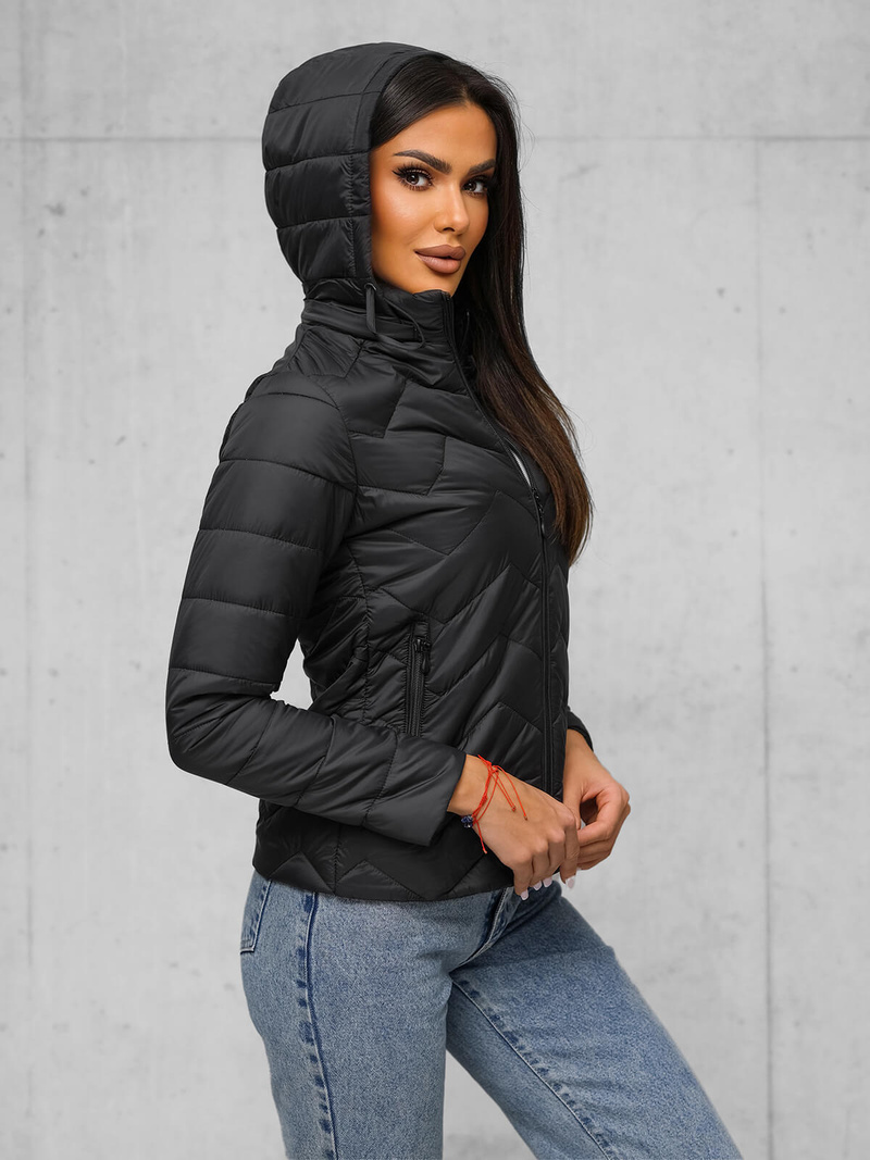 Chaqueta de mujer negra OZONEE JS/16M9232/392