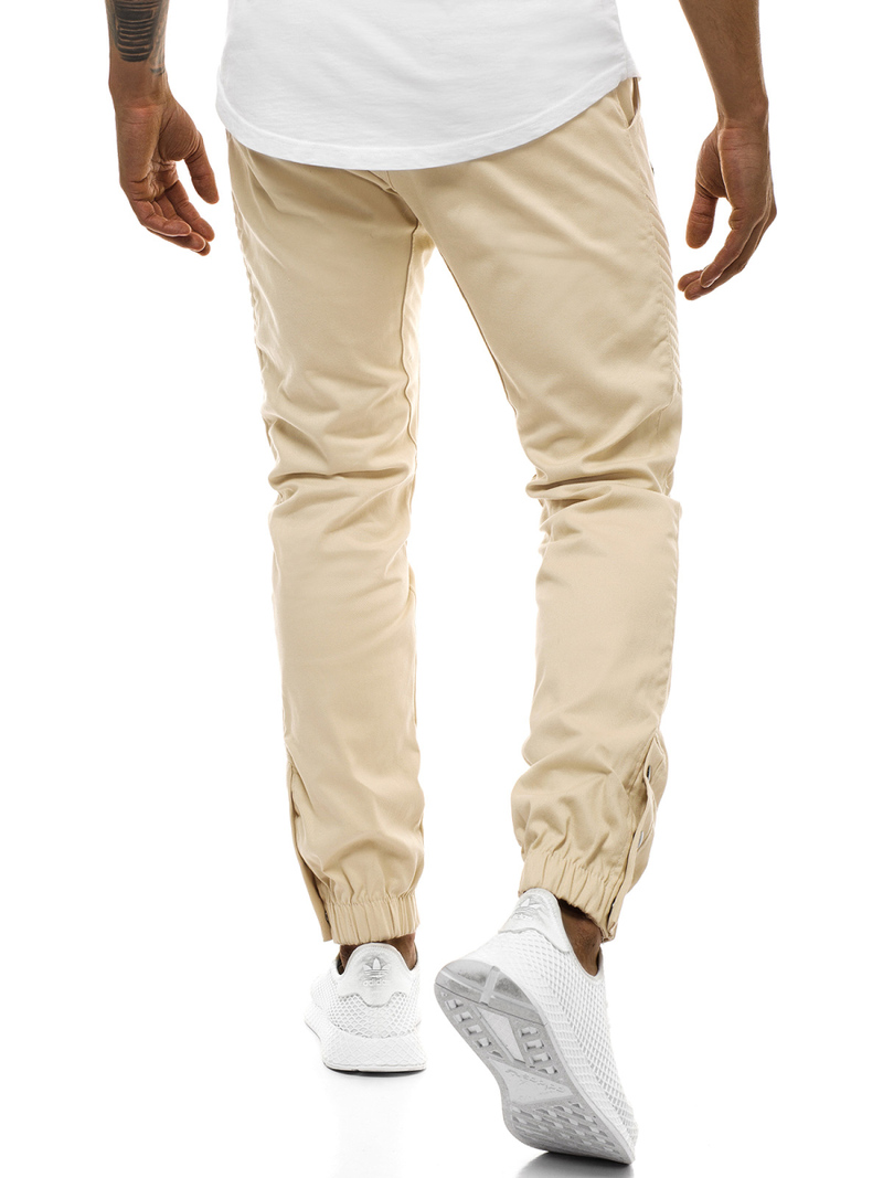 Pantalón chino jogger de hombre beige OZONEE A/0952