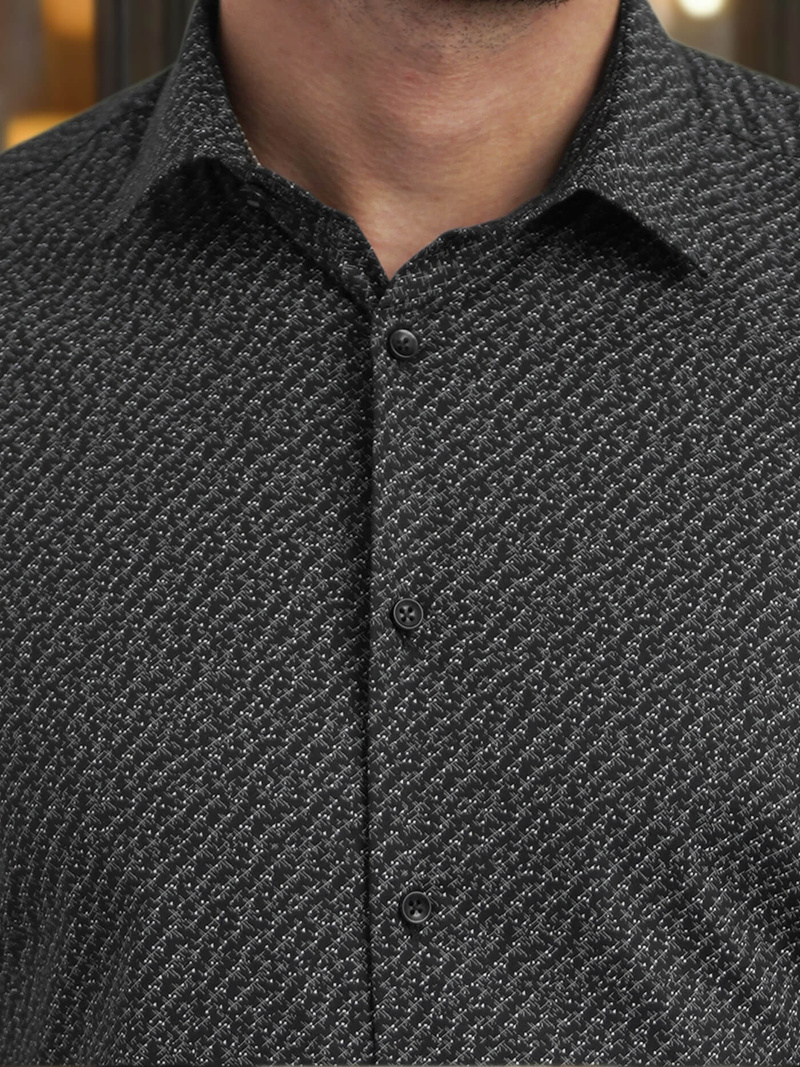 Camisa de hombre negra OZONEE V/V184Z
