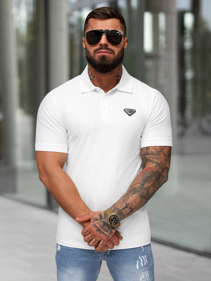 Polo de hombre blanca OZONEE NB/MT3122