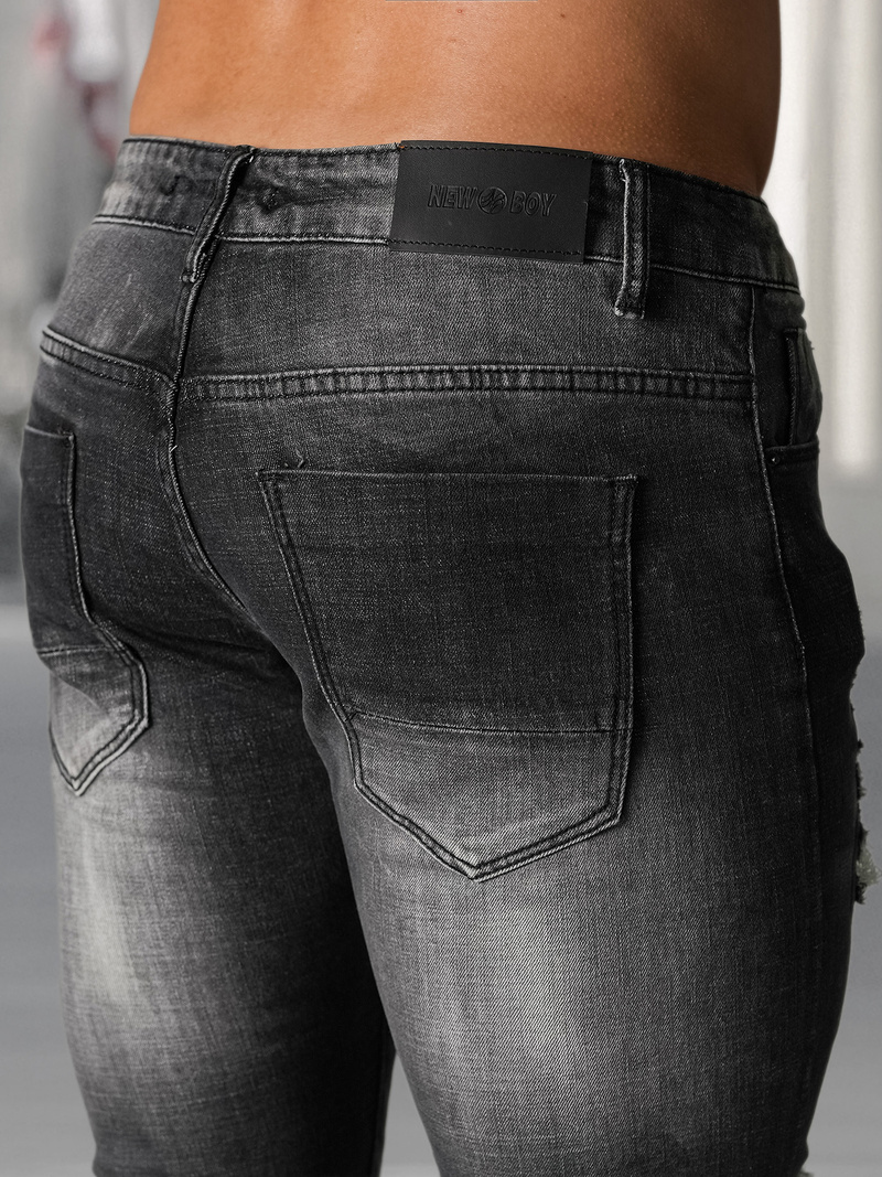 Vaqueros de hombre negras OZONEE NB/MP0075NZ