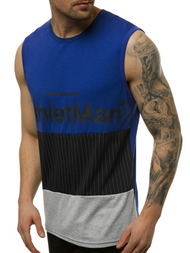 Camiseta sin mangas de hombre azul OZONEE JS/SS11065