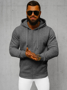 Sudadera de hombre gris-oscuro OZONEE JS/2008Z