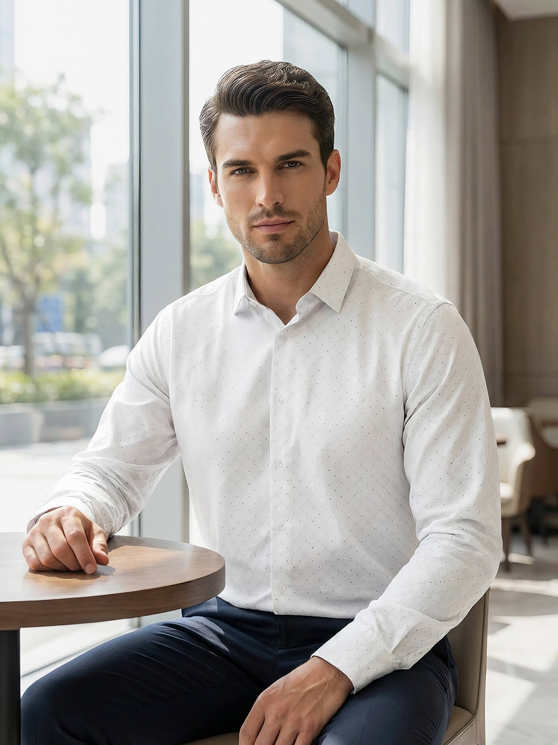 Camisa de hombre blanca OZONEE V/V185Z