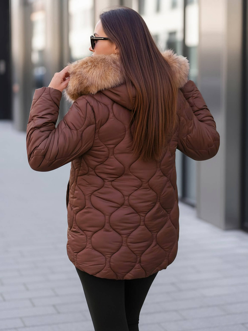 Chaqueta de mujer chocolate OZONEE JS/5M3226/158Z
