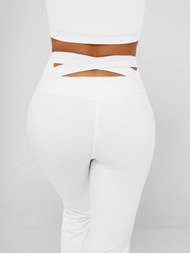 Leggings para mujer con piernas anchas blancos OZONEE JS/17K587/1
