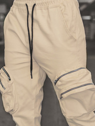 Pantalón jogger de hombre beige OZONEE C/2046