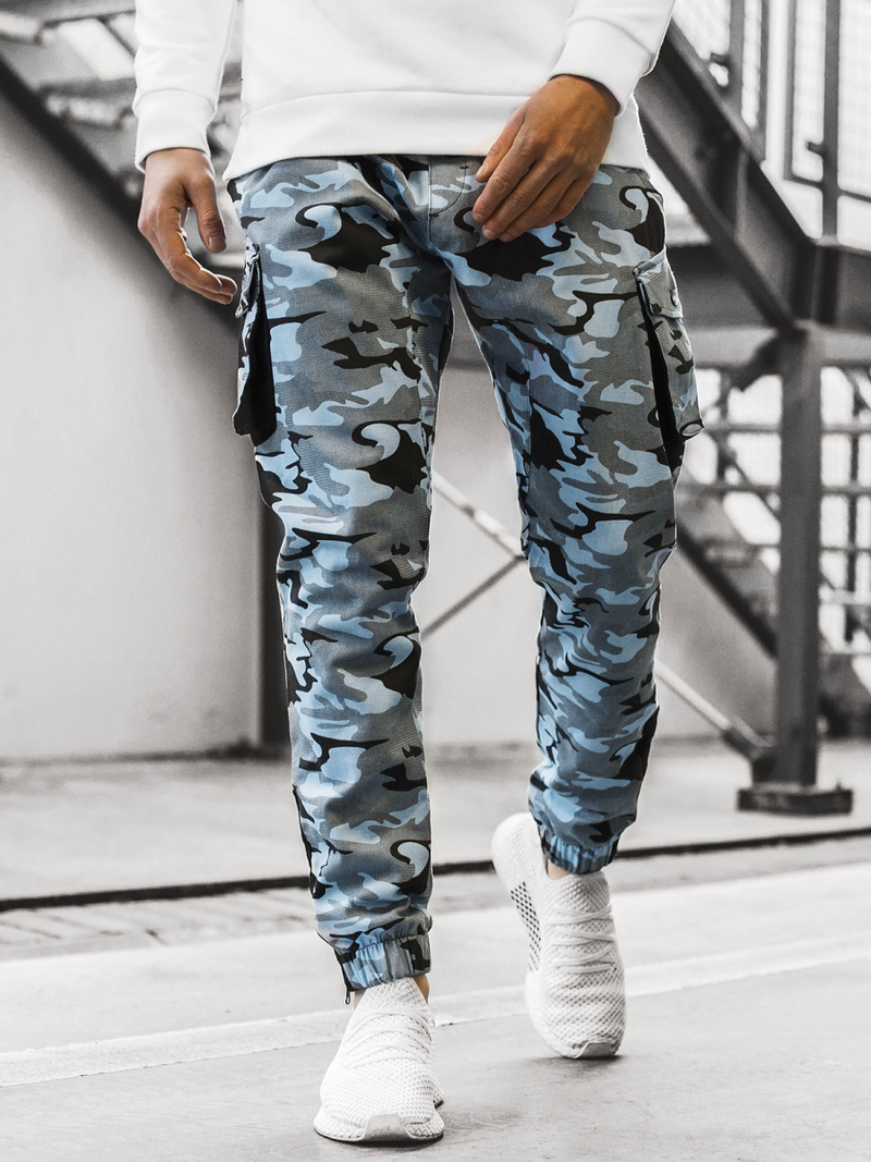 Pantalón jogger de hombre azul-camuflaje OZONEE A/705