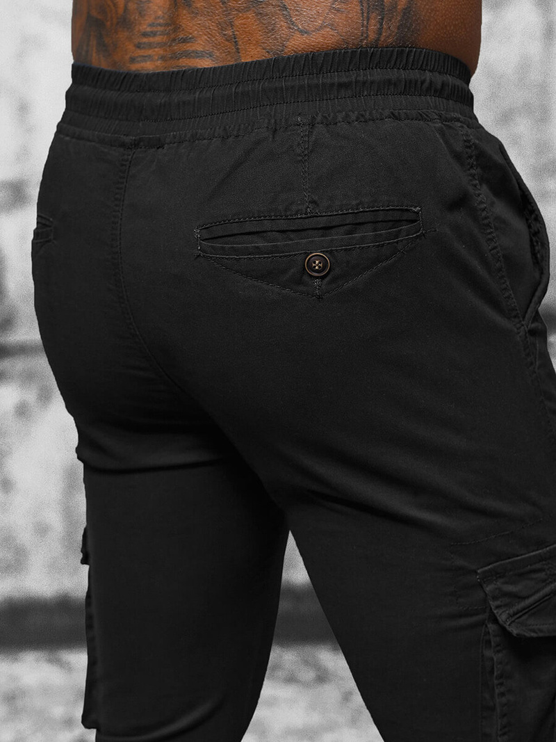 Pantalón chino jogger de hombre negras OZONEE NB/MP0201N