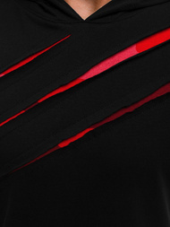 Camiseta de hombre negro-roja OZONEE A/1185Z