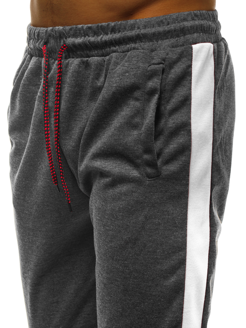 Pantalón de chándal de hombre grafito blanco OZONEE JS/JZ11006